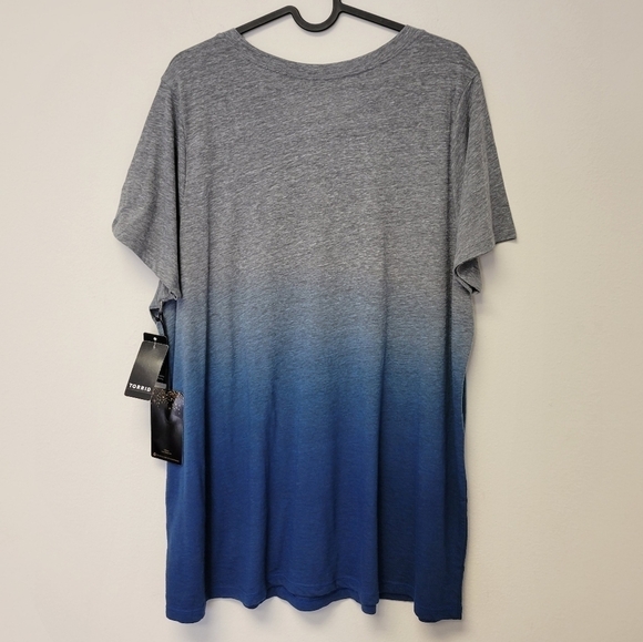 Torrid Disney Tangled Rapunzel And Flynn Dip Dye t-shirt grey blue 1X - Picture 5 of 8